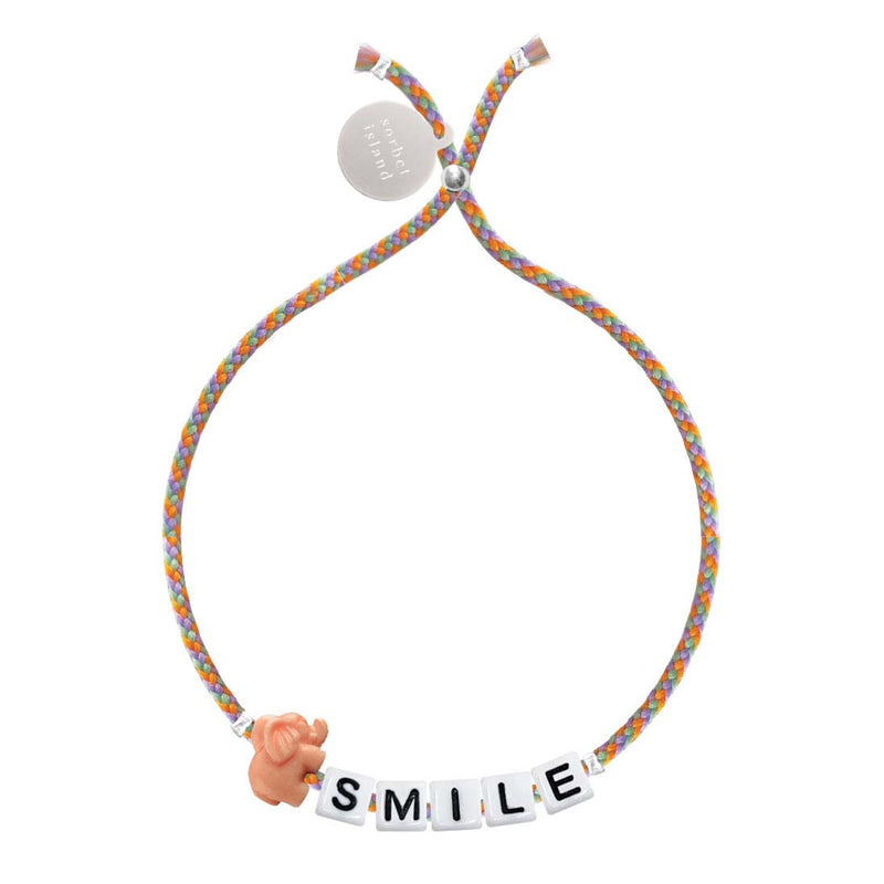 ARMBAND Square Letter & Charm Bracelet "Smile"