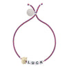 ARMBAND Square Letter & Charm Bracelet "Luck"