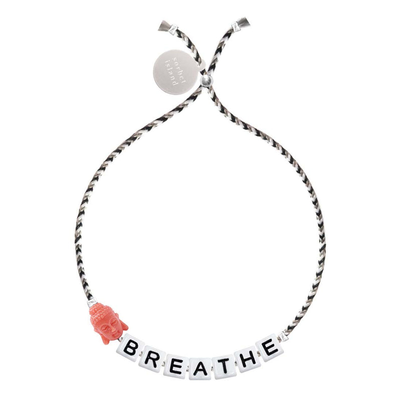 ARMBAND Square Letter & Charm Bracelet "Breathe"