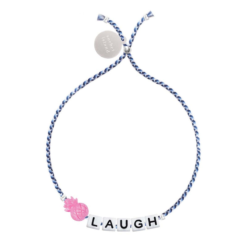 ARMBAND Square Letter & Charm Bracelet "Laugh"